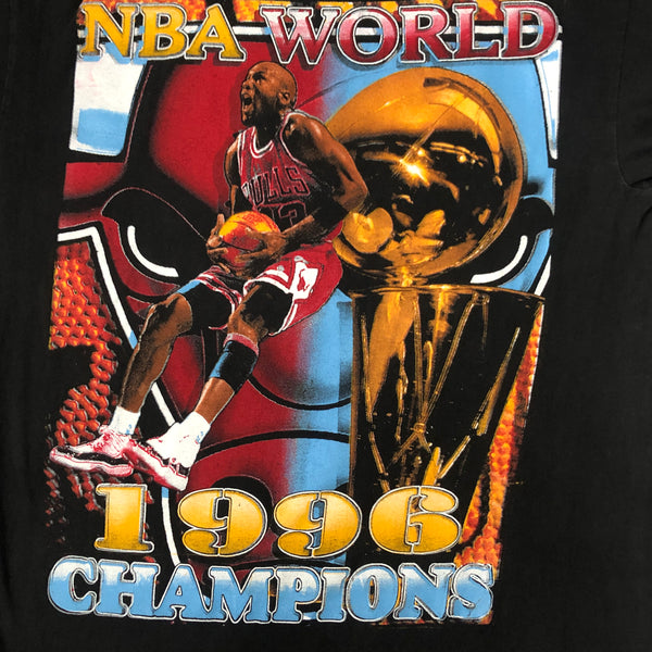Vintage NBA Chicago Bulls 1996 Champions Rap Tee T-Shirt (XL)