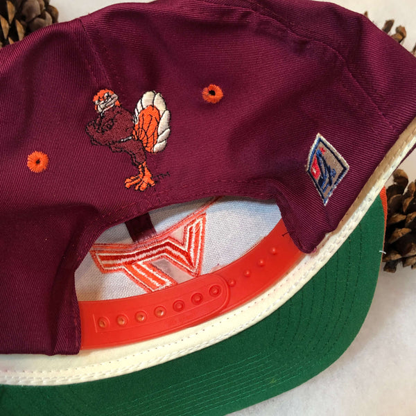 Vintage NCAA Virginia Tech Hokies The Game Split Bar Twill Snapback Hat