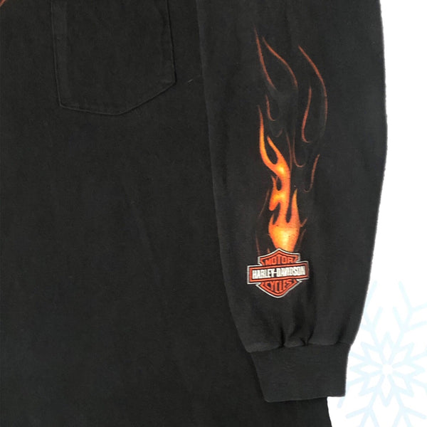 2006 Harley-Davidson Southside Indianapolis Indiana Flames Long Sleeve Shirt (L)