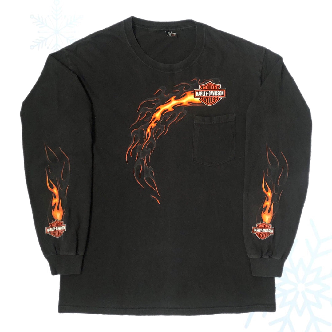 2006 Harley-Davidson Southside Indianapolis Indiana Flames Long Sleeve Shirt (L)