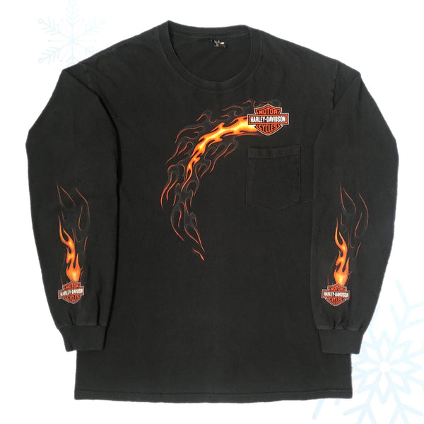 2006 Harley-Davidson Southside Indianapolis Indiana Flames Long Sleeve Shirt (L)
