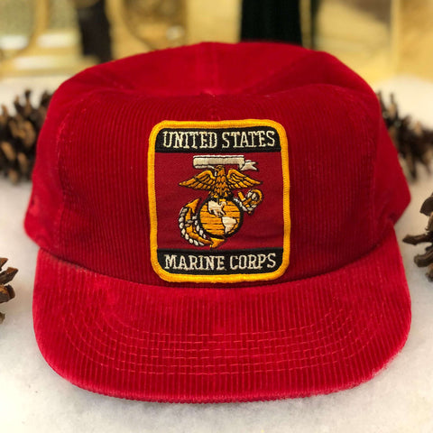Vintage USMC United States Marine Corps Universal Corduroy Snapback Hat