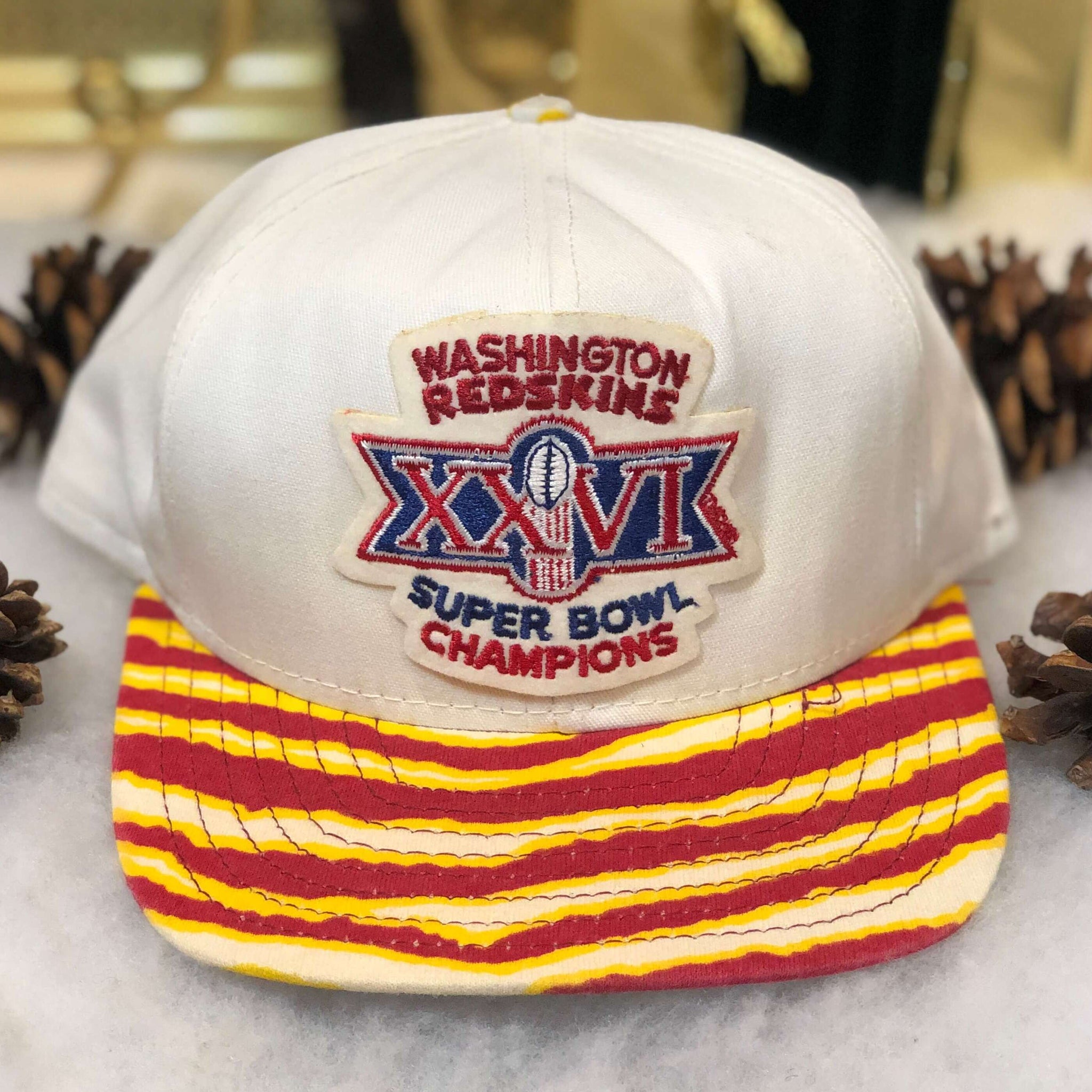 Vintage NFL Washington Redskins Super Bowl XXVI Champions Zubaz Twill Snapback Hat