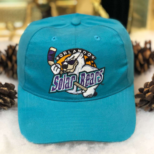 Vintage Deadstock NWOT IHL Orlando Solar Bears Arena Giveaway Teal Snapback Hat
