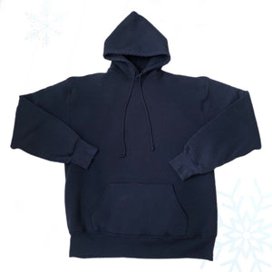 Vintage Russell Athletic Navy Blank Heavyweight Hoodie Sweatshirt (XL)