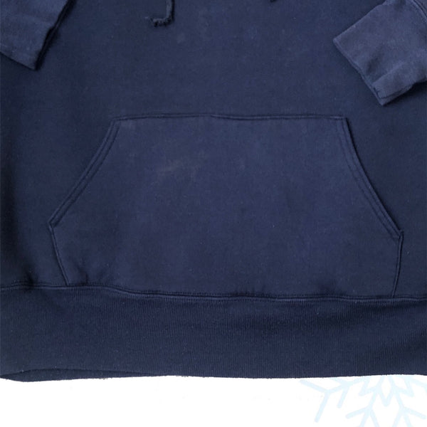Vintage Russell Athletic Navy Blank Heavyweight Hoodie Sweatshirt (XL)