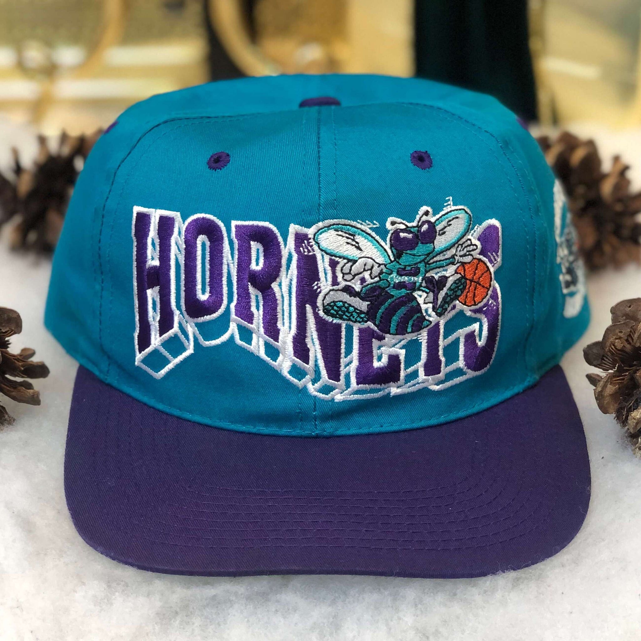 Vintage NBA Charlotte Hornets The G Cap Wave Twill Snapback Hat
