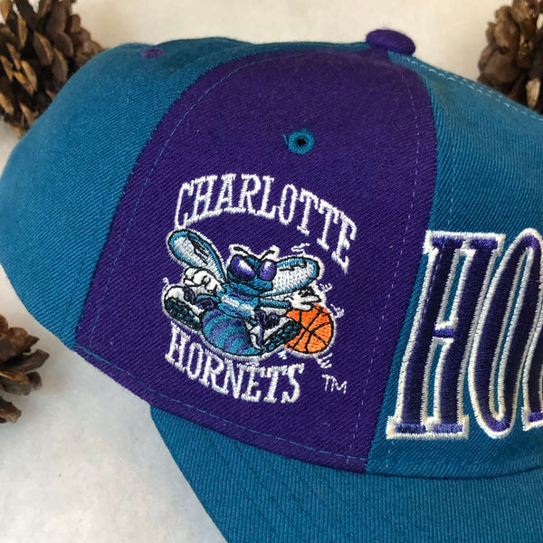 Vintage NBA Charlotte Hornets Starter Tri-Power Spellout Wool Snapback Hat
