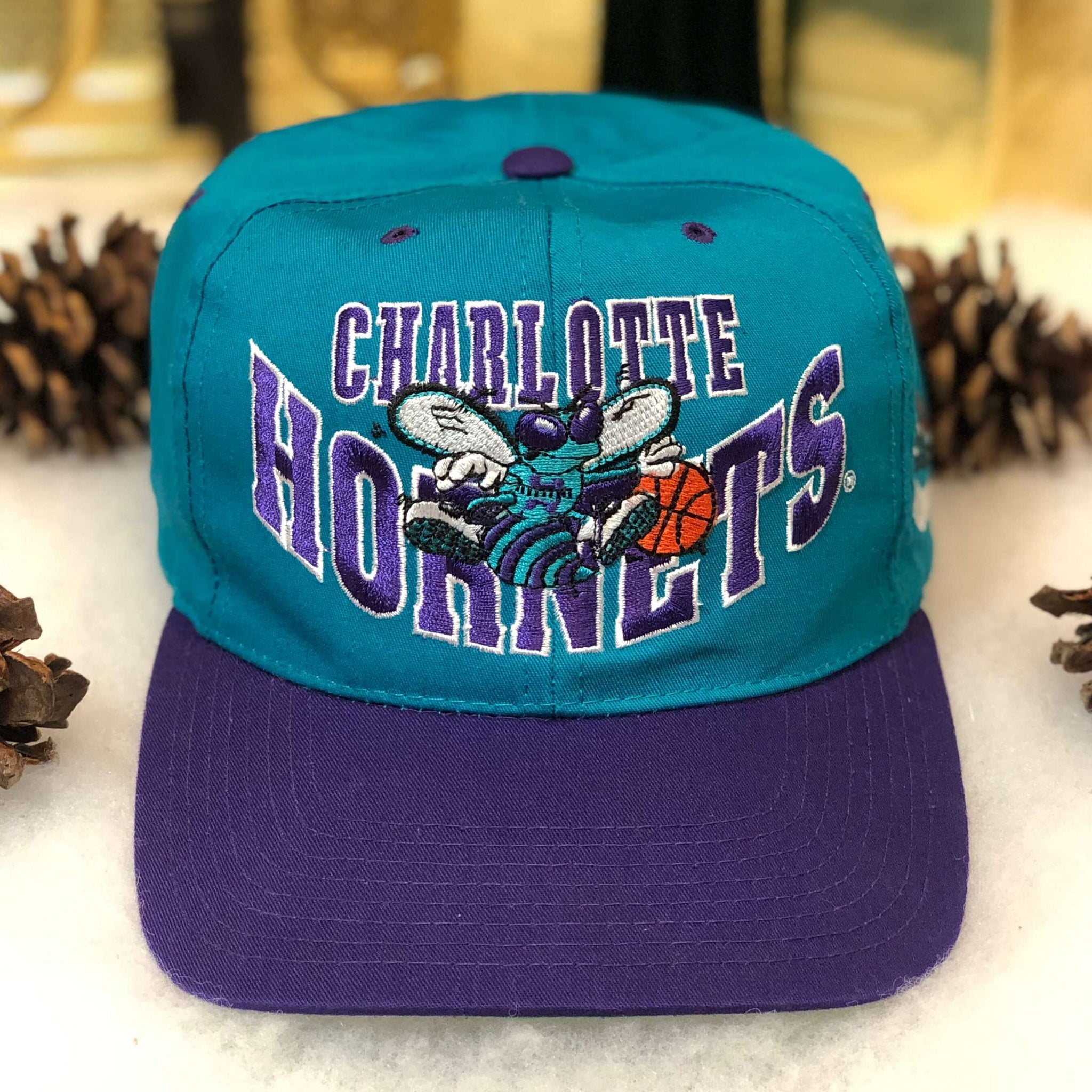 Vintage NBA Charlotte Hornets The G Cap Smile Twill Snapback Hat