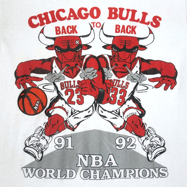 Vintage NBA Chicago Bulls 1991-92 Back to Back World Champions T-Shirt (M)
