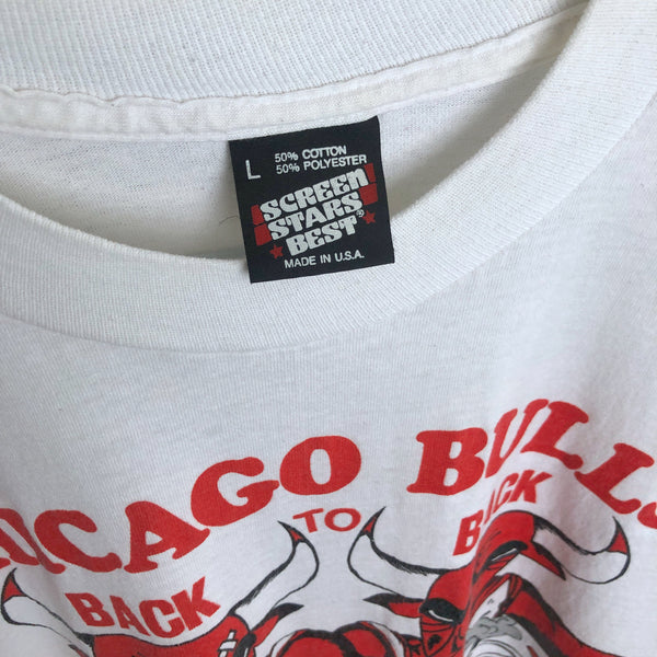 Vintage NBA Chicago Bulls 1991-92 Back to Back World Champions T-Shirt (M)