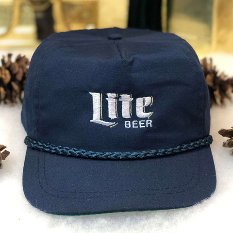 Vintage Deadstock NWOT Miller Lite Beer Nylon Strapback Hat