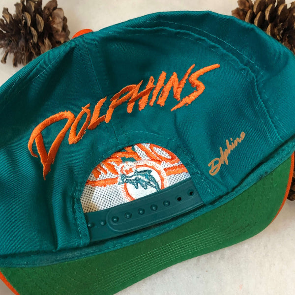 Vintage Deadstock NWOT NFL Miami Dolphins AJD Sketch Twill Snapback Hat
