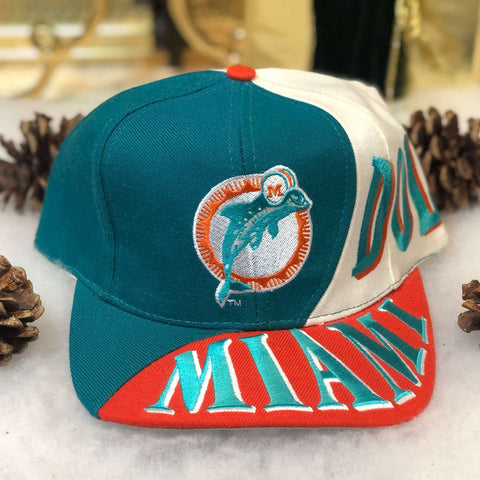 Vintage Deadstock NWOT NFL Miami Dolphins Drew Pearson Swirl Wool Snapback Hat