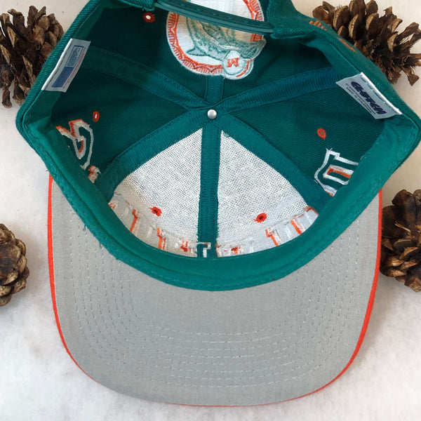 Vintage Deadstock NWOT NFL Miami Dolphins Drew Pearson Clutch Spellout Wool Snapback Hat