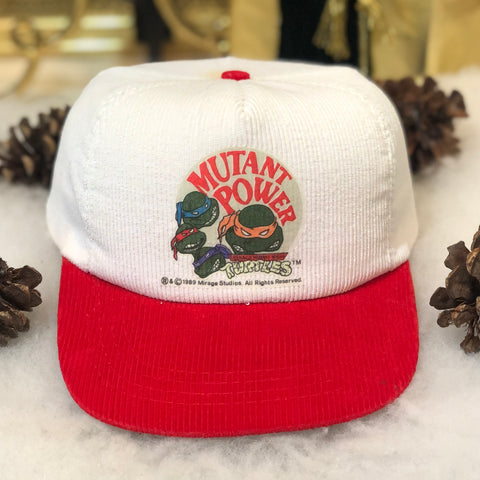 Vintage 1989 Teenage Mutant Ninja Turtles "Mutant Power" *YOUTH* Corduroy Snapback Hat