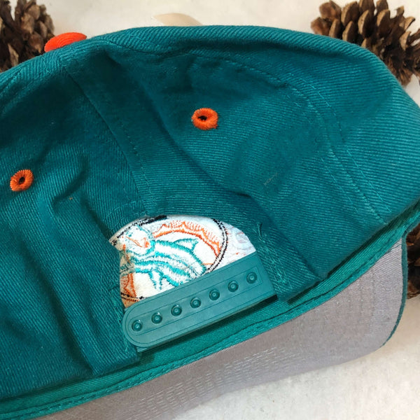 Vintage Deadstock NWT NFL Miami Dolphins Drew Pearson Puff Print Snapback Hat