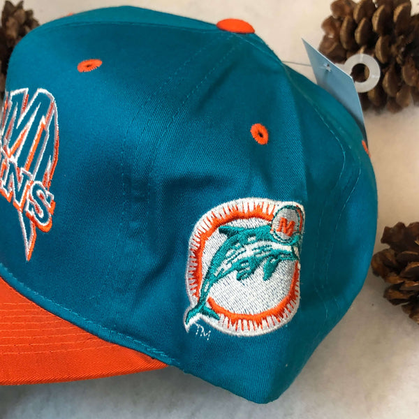 Vintage Deadstock NWT NFL Miami Dolphins Drew Pearson Twill Snapback Hat