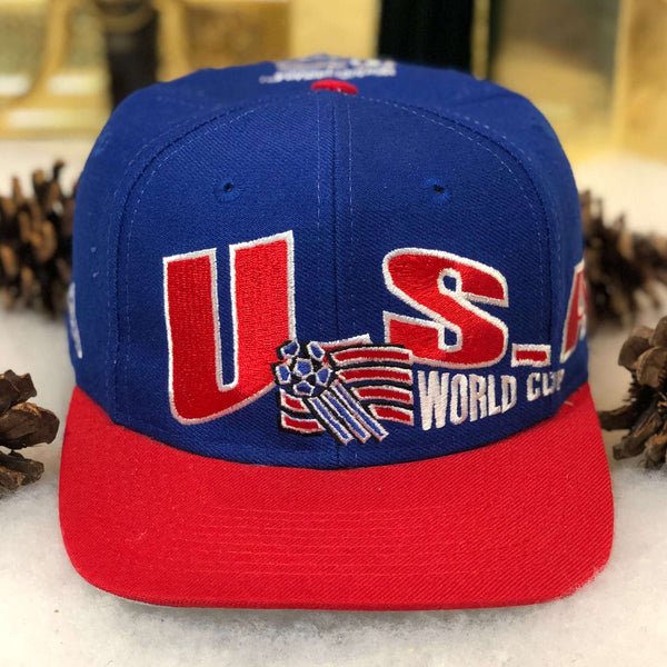 Vintage Deadstock NWOT 1994 USA World Cup Apex One Wool Snapback Hat