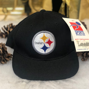 Vintage Deadstock NWT NFL Pittsburgh Steelers Sports Specialties Plain Logo Wool Snapback Hat