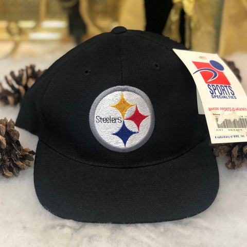Vintage Deadstock NWT NFL Pittsburgh Steelers Sports Specialties Plain Logo Wool Snapback Hat