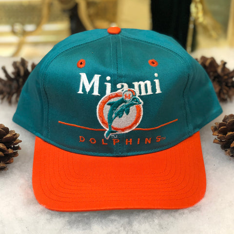 Vintage Deadstock NWOT NFL Miami Dolphins Eastport Bar Line Twill Snapback Hat