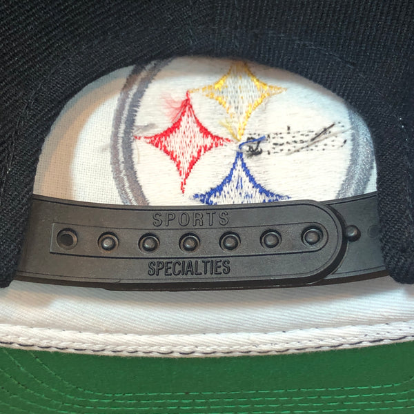 Vintage Deadstock NWT NFL Pittsburgh Steelers Sports Specialties Plain Logo Wool Snapback Hat