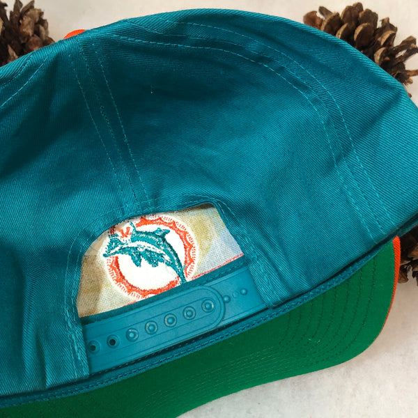 Vintage Deadstock NWOT NFL Miami Dolphins Eastport Bar Line Twill Snapback Hat