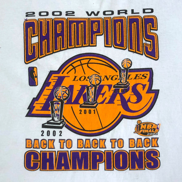 Vintage NBA Los Angeles Lakers 2002 Champions Shaquille O'Neal Coin Bootleg T-Shirt (XL)