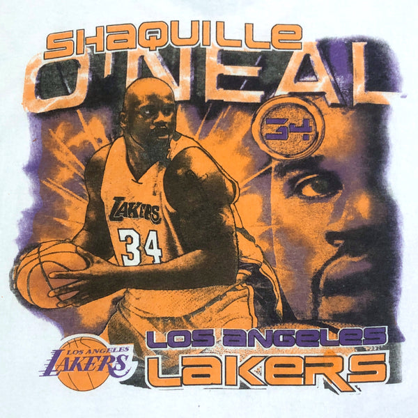 Vintage NBA Los Angeles Lakers 2002 Champions Shaquille O'Neal Coin Bootleg T-Shirt (XL)