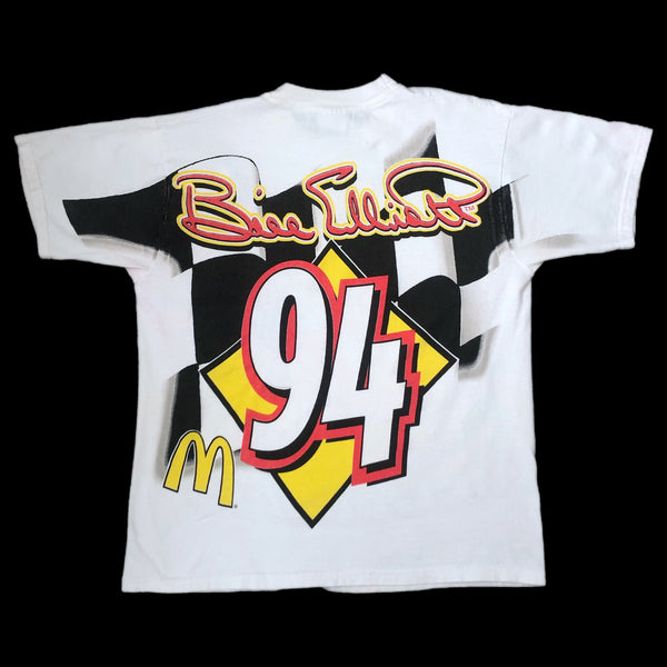 Vintage NASCAR Bill Elliott McDonald's Racing All Over Print T-Shirt (M)