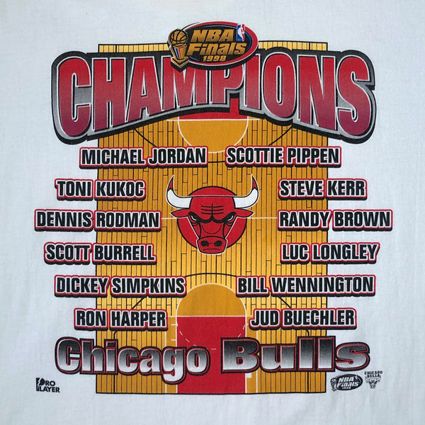 Vintage NBA Chicago Bulls 1998 Champions Pro Player Caricature T-Shirt (XL)