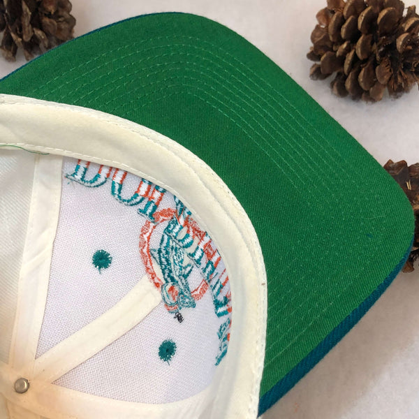 Vintage Deadstock NWOT NFL Miami Dolphins Eastport Puff Print Wool Snapback Hat