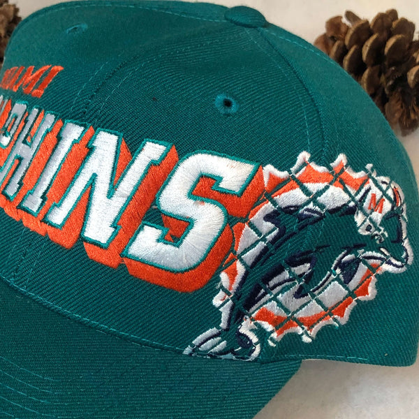 Vintage Deadstock NWT NFL Miami Dolphins Sports Specialties Grid Snapback Hat