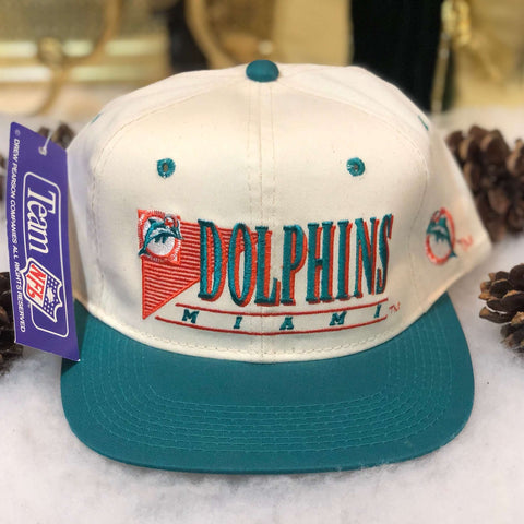Vintage Deadstock NWT NFL Miami Dolphins YoungAn Tri-Bar Twill Snapback Hat