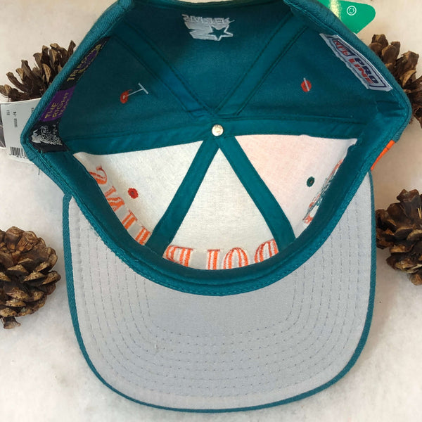 Vintage Deadstock NWT NFL Miami Dolphins Starter Spellout Wool Snapback Hat