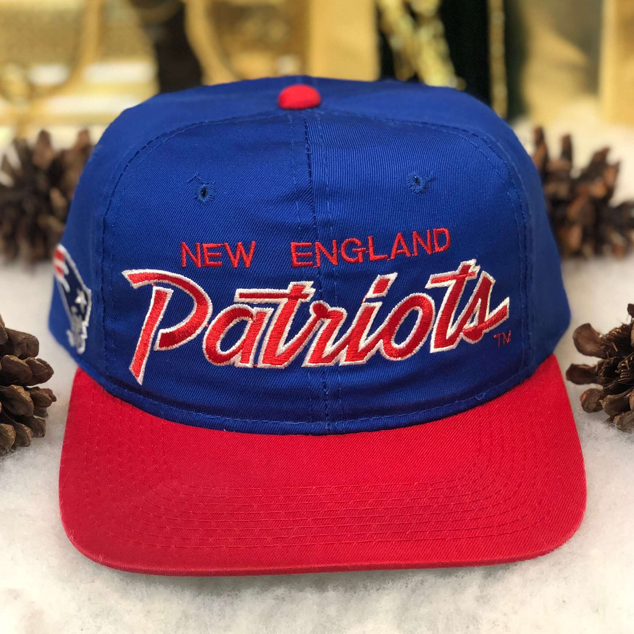 Vintage NFL New England Patriots Sports Specialties Script Twill Snapback Hat