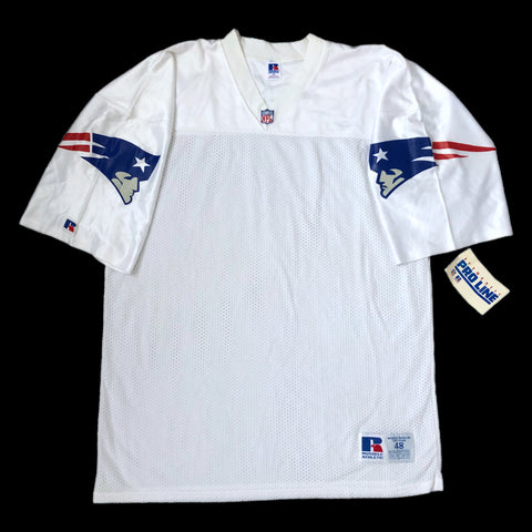 Vintage Deadstock NWT NFL New England Patriots Russell Athletic White Blank Jersey (Size 48)