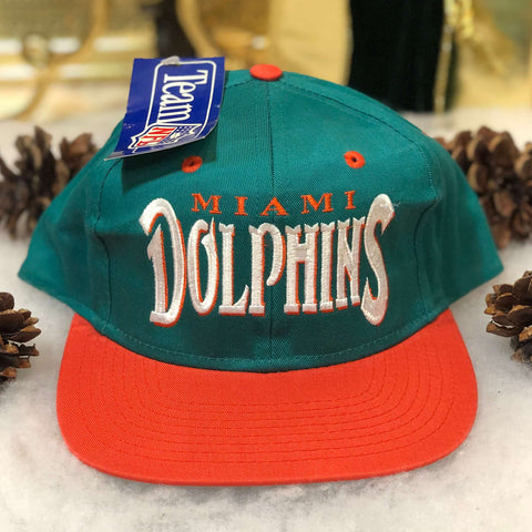 Vintage Deadstock NWT NFL Miami Dolphins Competitor Spellout Twill Snapback Hat