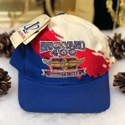 Vintage Deadstock NWT 1996 NASCAR Brickyard 400 Logo Athletic Twill Splash Snapback Hat