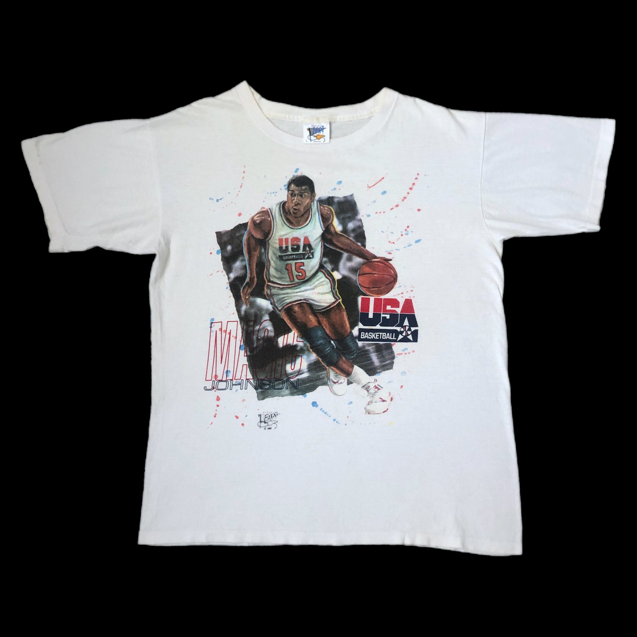 Vintage 1992 USA Basketball Dream Team Magic Johnson T-Shirt (L)