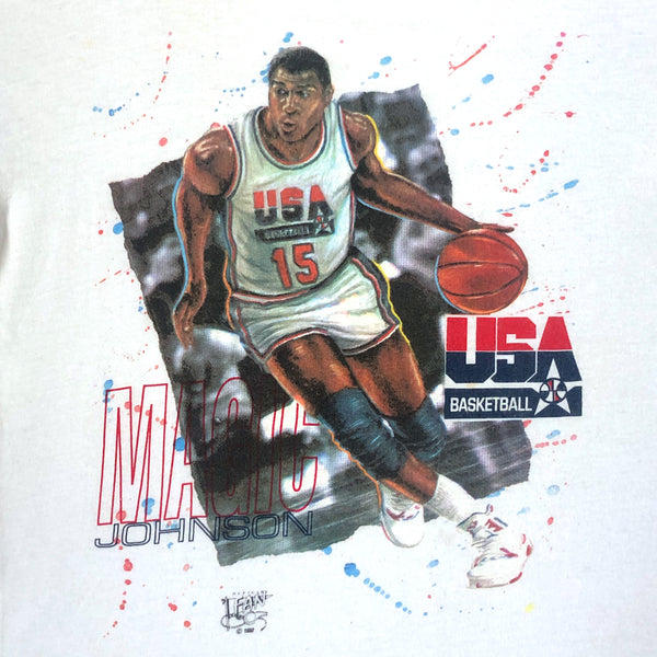 Vintage 1992 USA Basketball Dream Team Magic Johnson T-Shirt (L)