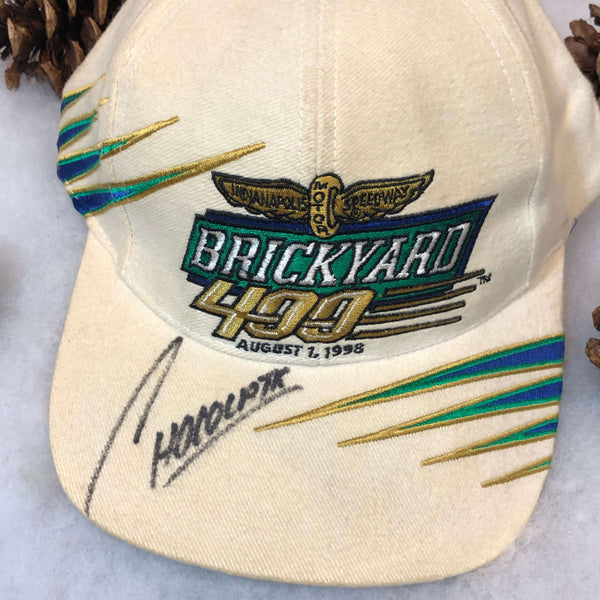 Vintage Deadstock NWOT 1998 NASCAR Brickyard 400 Chocolate Myers Autographed Top of the World Strapback Hat
