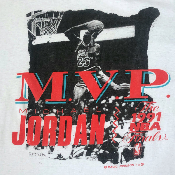 Vintage NBA Michael Jordan 1991 NBA Finals MVP Magic Johnson T's T-Shirt (XL)