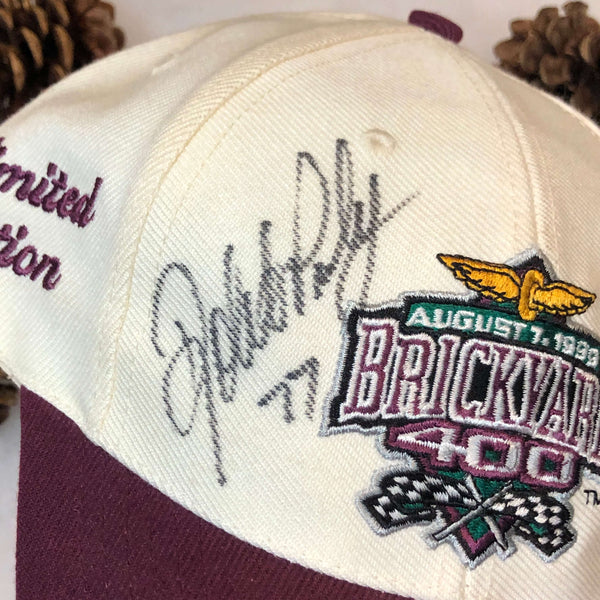 Vintage Deadstock NWOT 1999 NASCAR Brickyard 400 Robert Pressley Autographed Limited Edition Logo Athletic Wool Snapback Hat