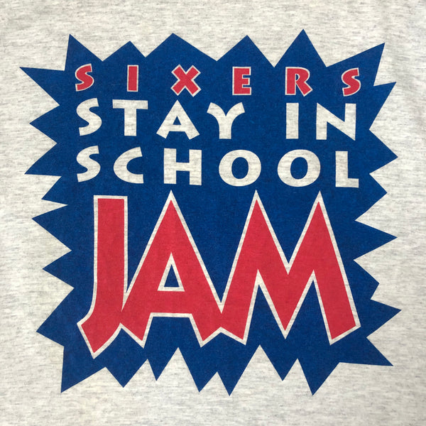 Vintage NBA Philadelphia 76ers Stay in School Starter T-Shirt (L)