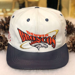 Vintage NFL Denver Broncos Leather Strapback Hat