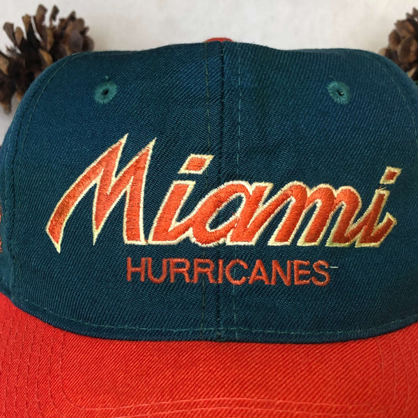 Vintage NCAA Miami Hurricanes Sports Specialties Script Wool Snapback Hat