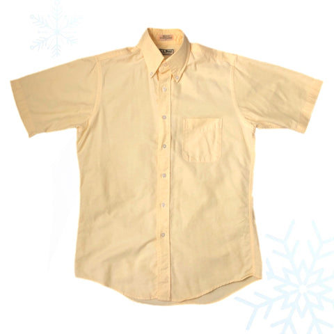 Vintage L.L. Bean Made In USA Yellow Button-Up Shirt (M)