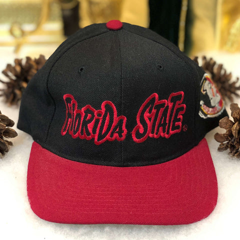 Vintage NCAA Florida State Seminoles Starter Bubble Script Wool Snapback Hat